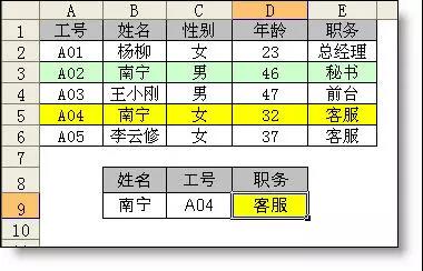 多条件查找