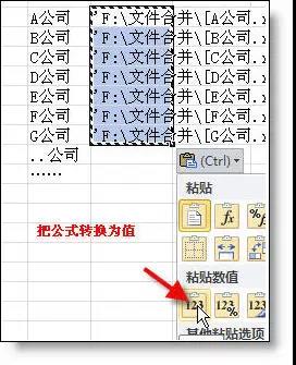 复制为值